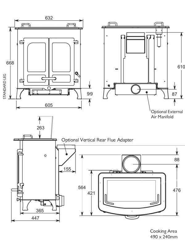 Showroom with over 100 woodburning and multifuel stoves on display open