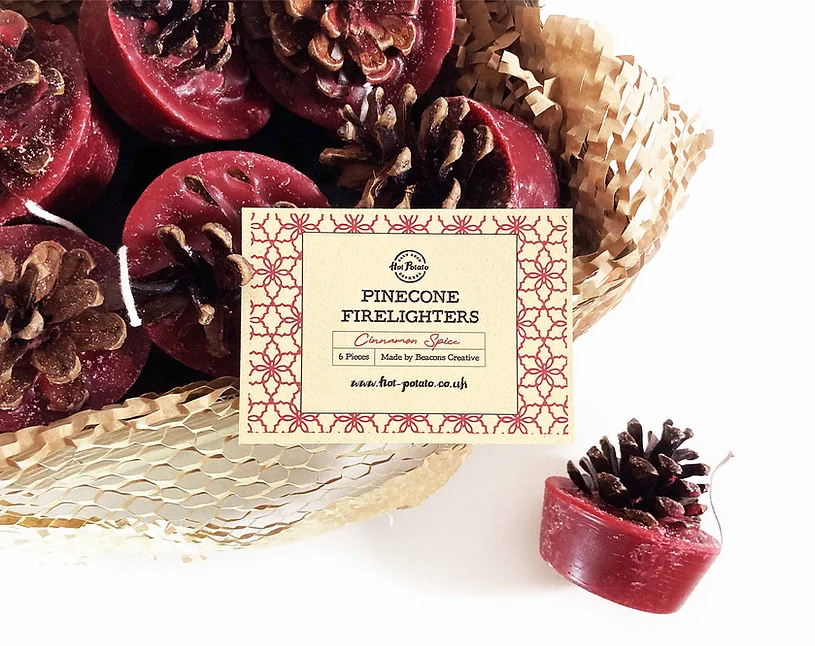 Pinecone Firelighters <br /> (Cinnamon Spice)<br />£11<br /><font size="2">10 Wax Pinecones</font>