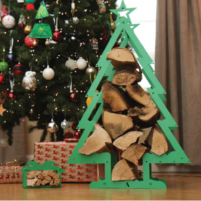 Christmas tree log holder <br />and kindling box<br />£150<br /><font size="2"> Includes logs & kindling</font>