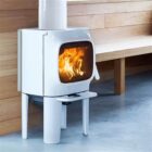 Jotul F105 white enamel on long legs