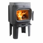 Jotul F105 matt black on long legs with soapstone top