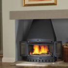 Jotul I400 with bifold doors and narrow canopy